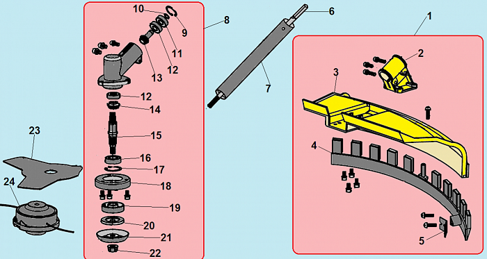 8 РЕДУКТОР - КОЖУХ ТРИММЕР CHAMPION Т523-2
